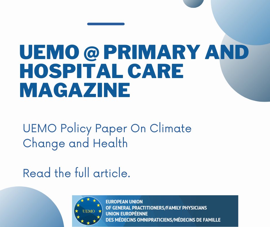 #UEMO Policy Paper On #ClimateChange and #Health (adopted at the UEMO General Assembly in Brussels on 3rd June 2023) was published on Primary and Hospital Care Magazine. Read the full article here: primary-hospital-care.ch/fr/article/doi… #primaryandhospitalcare #magazine #policies