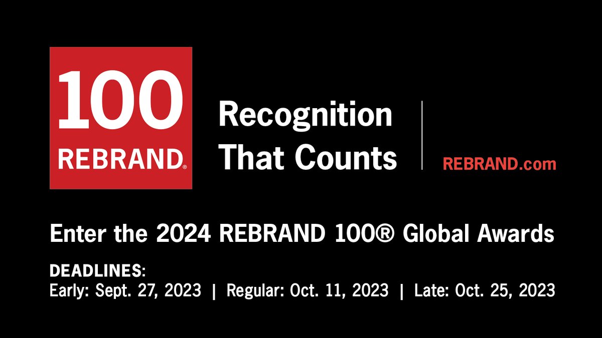 Have you worked on transforming brands? 

This is your moment to shine. 

The REBRAND 100® Global Awards are open for entries!

Entry Deadlines: Early, Sept 27, Regular: Oct 11, Late: Oct 25.

#REBRAND100 #BrandTransformation #GlobalAwards #BrandValuation #IntangibleAssets
