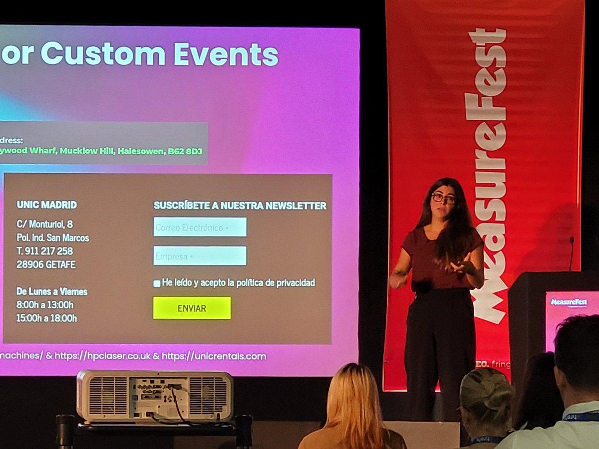 Great to hear <a href="/gemmafontane/">Gemma Fontané</a> showing off some really helpful functionality in GA4 at #BrightonSEO #measurefest