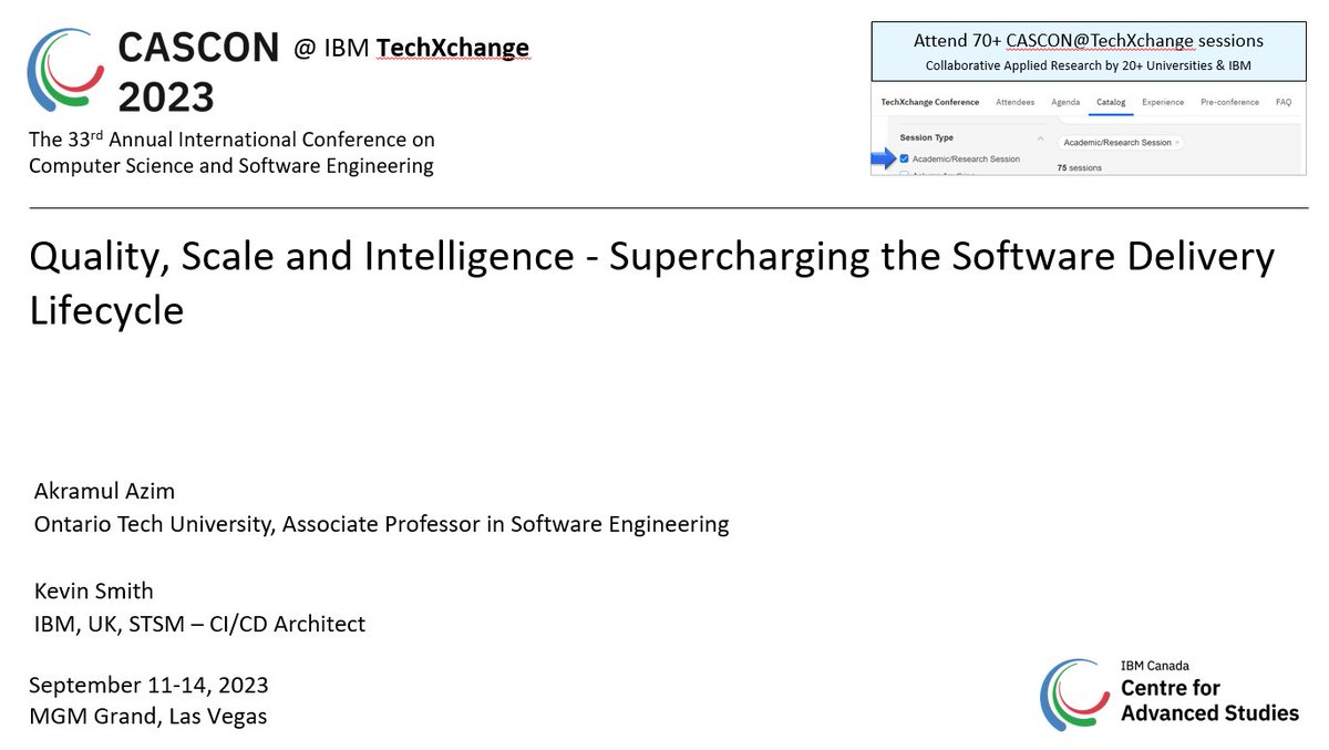 Akramul Azim (@azim_akramul) on Twitter photo Today I will be talking about using ML in Software Quality at IBM #techxchange Conference, if you are around please attend. Today I will be talking about using ML in Software Quality at IBM #techxchange Conference, if you are around please attend.