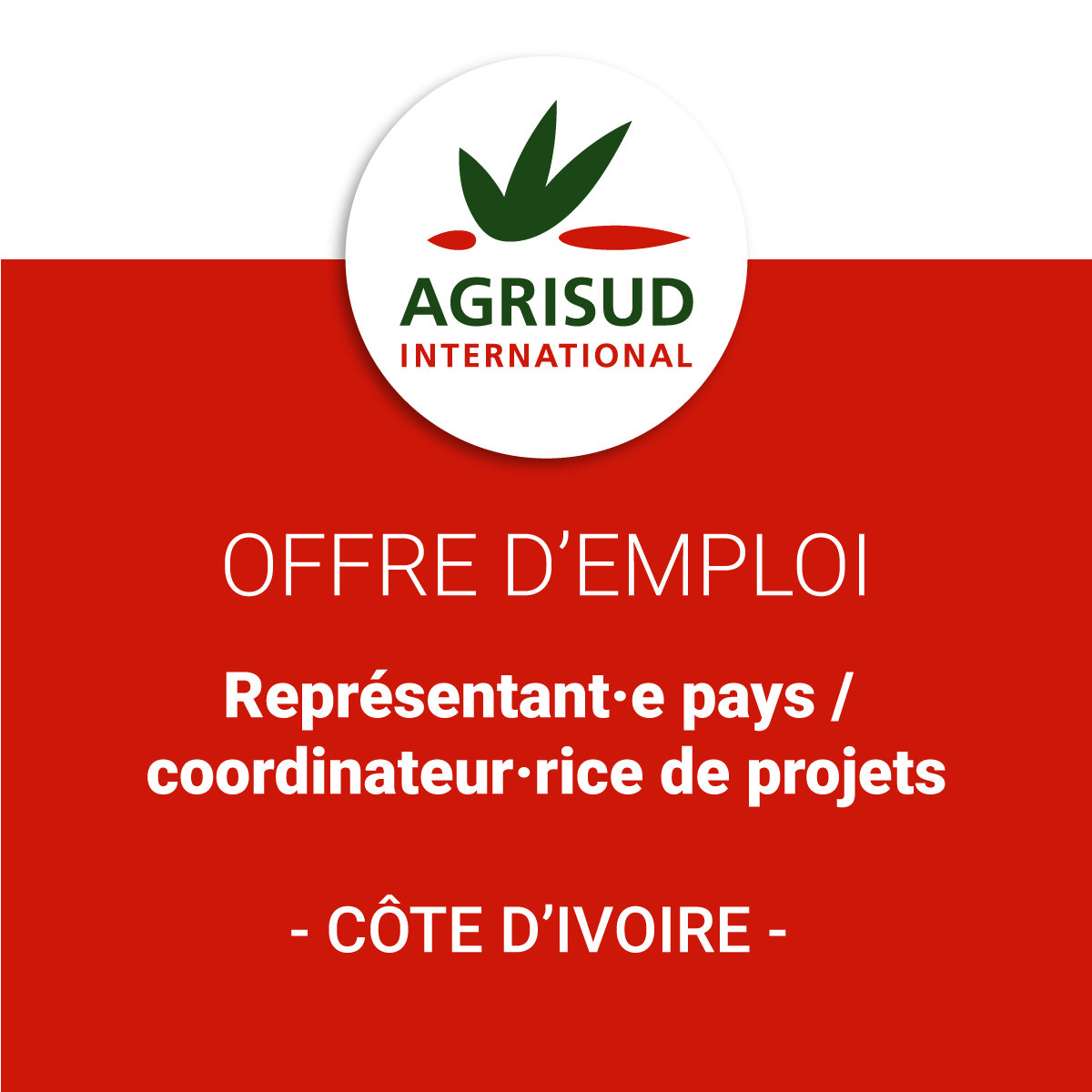 Agrisud_ONG's tweet photo. #Emploi #CDI Agrisud recrute !  👉 https://t.co/AZGbLEfh0q  Candidatez jusqu'au 8 octobre 2023 - Prise de poste : 1er janvier 2024  #agronomie #agroéconomie #Représentant #Coordinateur #ONG #Développement #Agriculture #cotedivoire https://t.co/bAUN4HFmJy