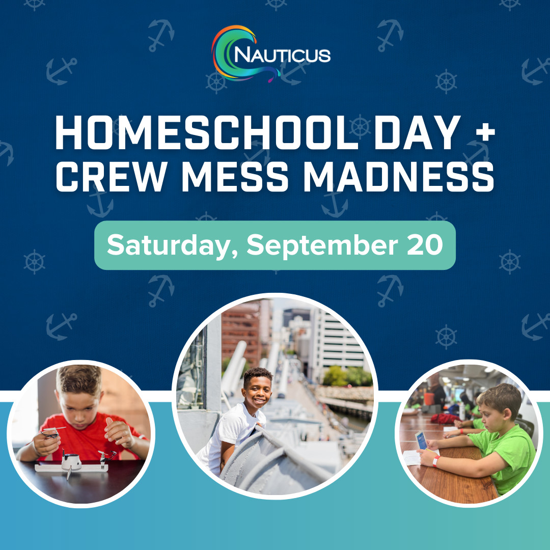 Homeschool students and their families are invited for a day of fun and learning on Saturday, September 20 at Nauticus. Homeschool Day admission includes access to Nauticus at a discounted rate all day 10 AM - 5 PM. Purchase discounted tickets: bit.ly/nauthomeschool…