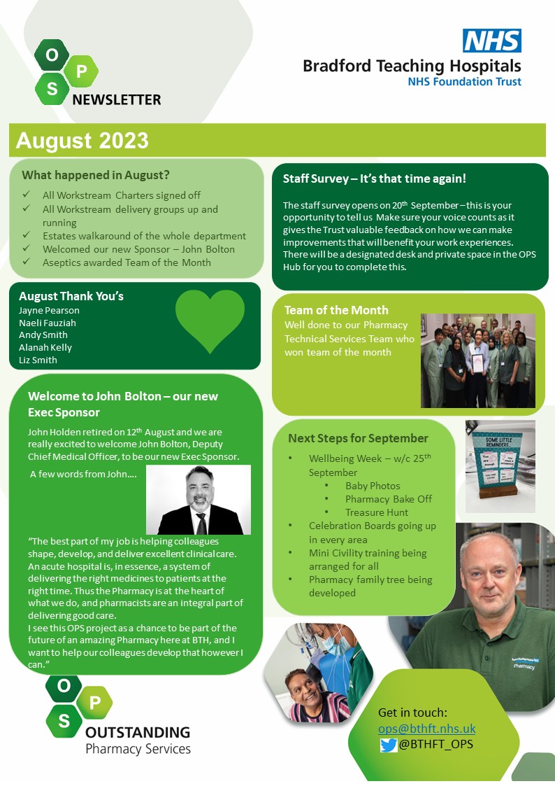 BTHFT_OPS's tweet photo. 💚OPS August Newsletter💚...with our new feature of 👋Meet the OPS Team 👋... we hope you enjoy learning more about Jayne Pearson, one of our Wellbeing and Culture Workstream Leads. #opsfamily https://t.co/K4Xq2ICXLQ