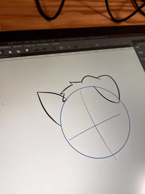 いつも1000×1000とかでガサガサ描いてるから、キャンバスサイズ大きくすると途端に描きづらくなる! 