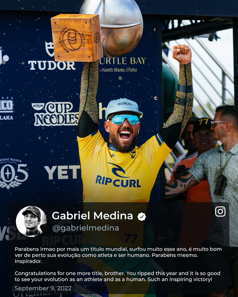 wsl's tweet photo. A round of applause for the 2023 World Champions 👏
#CarolineMarks @kellyslater @gabriel1medina #LisaAnderson @LakeyPeterson https://t.co/6Zm7kL6D5O
