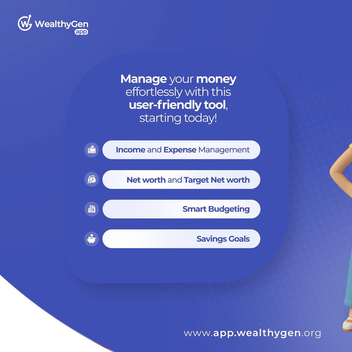 Money management is a crucial skill for financial stability. With our user friendly tool (WealthyGen app) you can effortlessly take charge of your finances.
app.Wealthygen.org

#moneymanagement #financialfreedom #money #personalfinance #fintech #applaunch #finlit #budgetapp