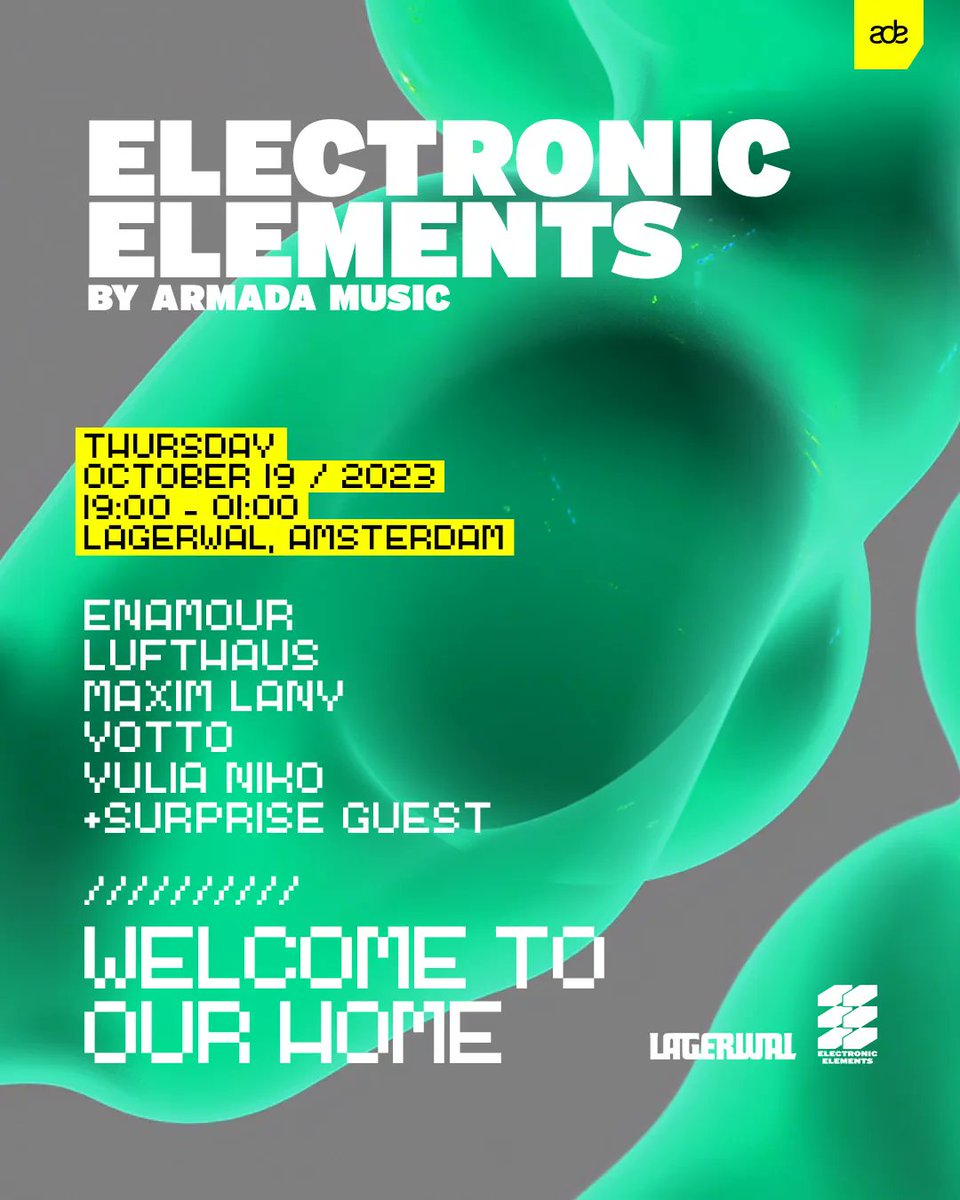 buff.ly/44OE6Ej -&gt; ADE is calling... 📞 Be ready for some awesome line-ups.

Our Armada Electronic Elements party will take place on Thursday October 19th at Lagerwal with <a href="/enamourmusic/">ENAMOUR</a> <a href="/lufthausmusic/">Lufthaus</a> @maximlany <a href="/yottomusic/">YOTTO</a> Yulia Niko and a special guest, check the link!
