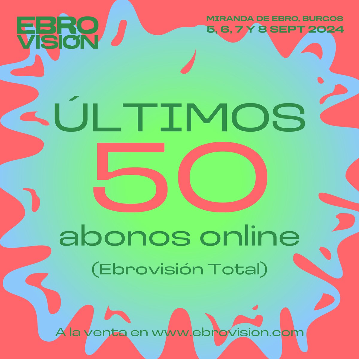 ebrovision's tweet photo. ¡El que avisa no es traidor! 😎⁣
⁣
🎫 ¡Últimos 50 abonos online Ebrovisión Total!⁣
Y también últimos 150 abonos físicos a la venta a partir de mañana en La Pepa, Tertulia y Acuario 2. 🙌 https://t.co/gY0rEmDN9S