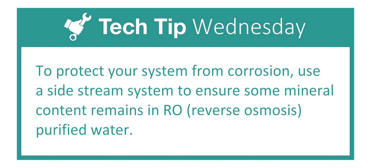 Lyncbywatts's tweet image. To protect your system from corrosion, use a side stream system to ensure some mineral content remains in RO (reverse osmosis) purified water. Learn more: ow.ly/1vxM50PGpYr #Lync #TechTipWednesday #SideStreamSystem