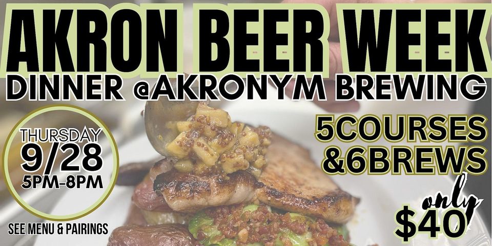 downtownakron's tweet photo. The Inaugural Akron Beer Week is coming! Sept 25-30, feat collabs between Brighten &amp; @rsheabrewing, @akronymbrewing &amp; Thirsty Dog, @MissingFallsBru &amp; @hoppinfrog &amp; @Lock15Brewing &amp; 83 Brewing. PLUS beer dinners at Missing Falls &amp; Akronym. #downtownAkron #AkronBeerWeek #ohiobeer https://t.co/HahDfW8Hpj