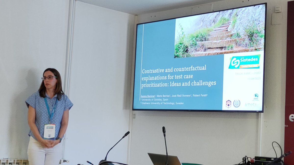 JRaulRomero's tweet image. @aurora_rq presenting our work with Mario Berrios and @drfeldt about &quot;Constrastive and counterfactual explanations for test case prioritization: ideas and challenges&quot; in the Spanish track #AI4SE at #sistedes2023
Link: hdl.handle.net/11705/JISBD/20…
 @SebaseNet_es #xai #SoftwareTesting