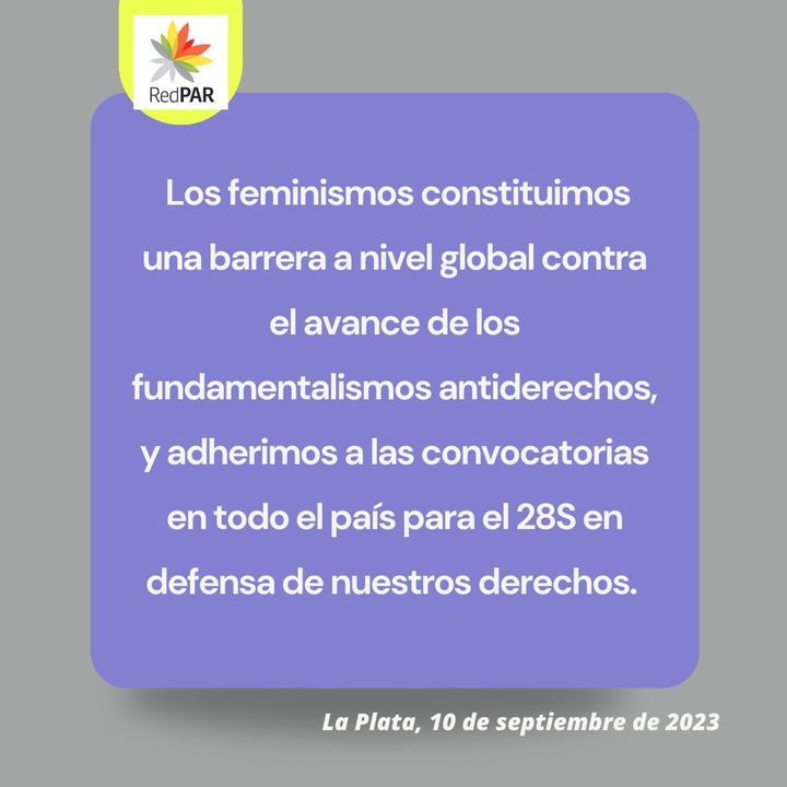 La Red se manifiesta en defensa de la democracia, los derechos humanos y la agenda feminista.