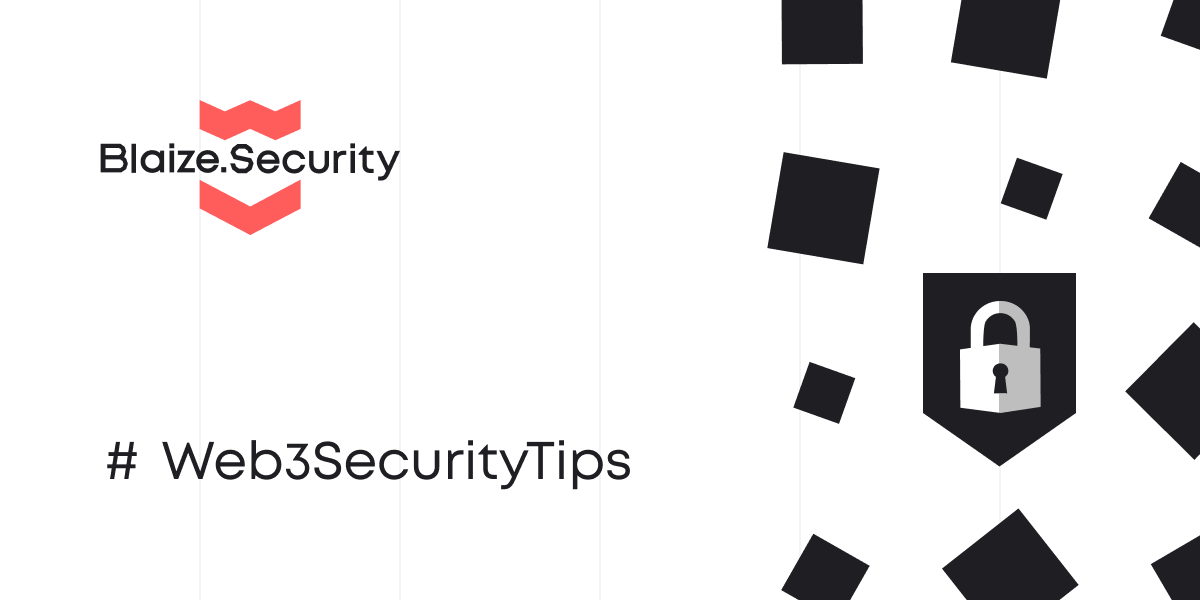 BlaizeSecurity's tweet photo. #Web3SecurityTips
Hackers thrive on thinking "outside the box," how can we be a step forward❓
🛡️ Building a solid protocol isn't simple. It demands vigilance and innovation. At Blaize Security, we challenge ourselves to do it on the highest level. So, what measures need to be taken to maintain the secureness of the project from the moment of its deployment?
✅ Don't just anticipate user interactions; consider how a malicious actor might exploit your protocol. Explore the boundaries within your system. We scrutinize unconventional scenarios to safeguard your protocol's integrity.
✅ To fortify your security posture, proactive monitoring is essential. Detect anomalies early, stay ahead of threats, and minimize security risks.
✅ Audits are your armor in the ever-evolving world of #Web3. Engage multiple auditing firms before launch to ensure maximum security. Post-launch, continuous audits are a must, ensuring protection against emerging threats.
💪 Incorporate security measures into every development stage. Stay vigilant!🚨 And remember: safety first!
Contact us today to take your project security to the next level with Blaize! #Security #Cybersecurity #BlaizeSecurity