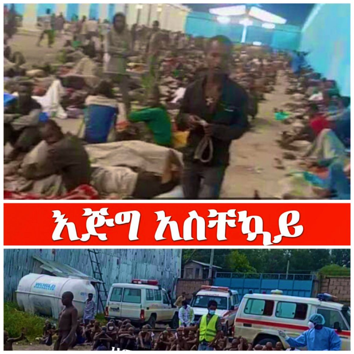 A CALL FOR URGENT GLOBAL ACTION TO AVERT HUMAN TRAGEDY IN ETHIOPIA!!  An outbreak of cholera is reported in the Auschwitz-like concentration camps where Abiy Ahmed Ali’s ethno-fascist regime   Is holding tens of thousands of civilians of Amhara ethnic origin. Hundreds have died