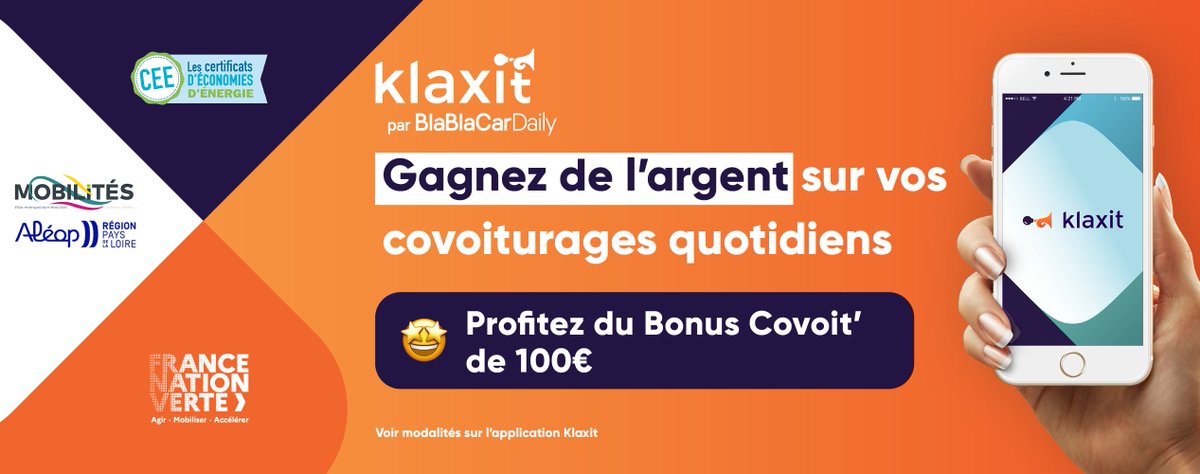 [covoiturage] Faites le plein d’économie et testez le covoiturage pour aller au travail. Le Pôle métropolitain Mobilités Le Mans-Sarthe vous aide à passer le cap grâce à son partenariat avec @klaxit. Inscrivez-vous sur klaxit.com
#mobilité  #sarthe #covoiturage