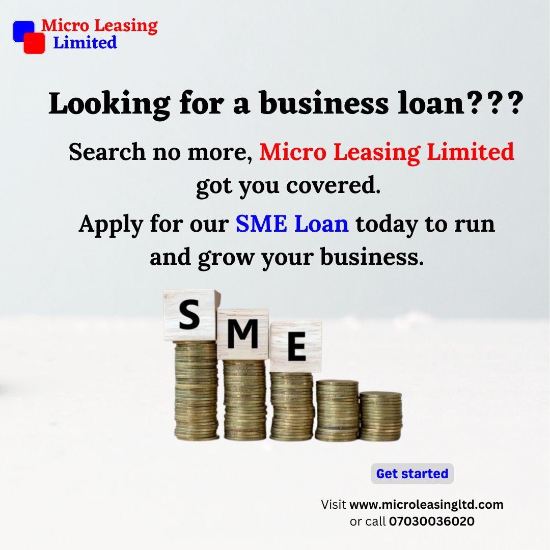 microleasingltd's tweet photo. Looking for a Business Loan??? Search no more, we got you covered. Apply for our SME Loan to run and grow your business. To get started, visit https://t.co/n6B4Nt12lW or call 07030036020.
#finance #microleasingltd #Microleasing #microfinancebank #wealth https://t.co/B0SXLymtxj