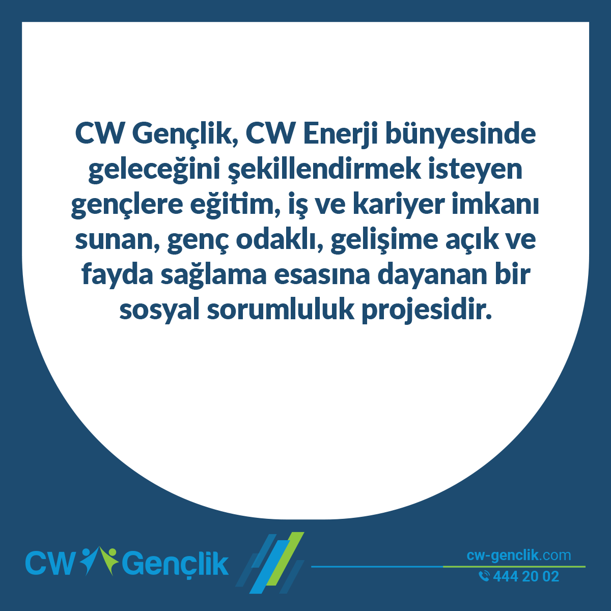 CW Gençlik Nedir?

CW Gençlik, CW Enerji bünyesinde geleceğini şekillendirmek isteyen gençlere eğitim, iş ve kariyer imkanı sunan, genç odaklı, gelişime açık ve fayda sağlama esasına dayanan bir sosyal sorumluluk projesidir.

#cwenerji #cwene #cwgençlik
