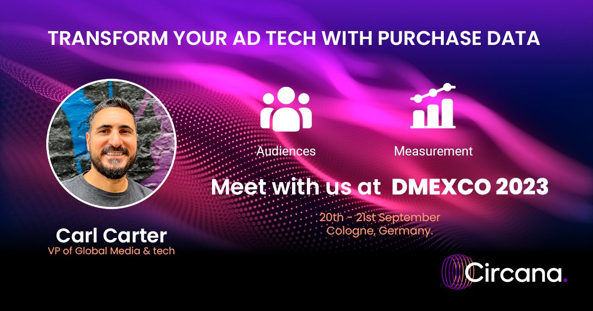 MyMediaExpert's tweet photo. I'm thrilled to be attending Dmexco this year, where we'll be discussing how to unlock the potential of purchase data for you and your clients. Circana Purchase data is a powerful tool for understanding customers' purchase behavior for planning and activation as well as… https://t.co/oFOojreiN7