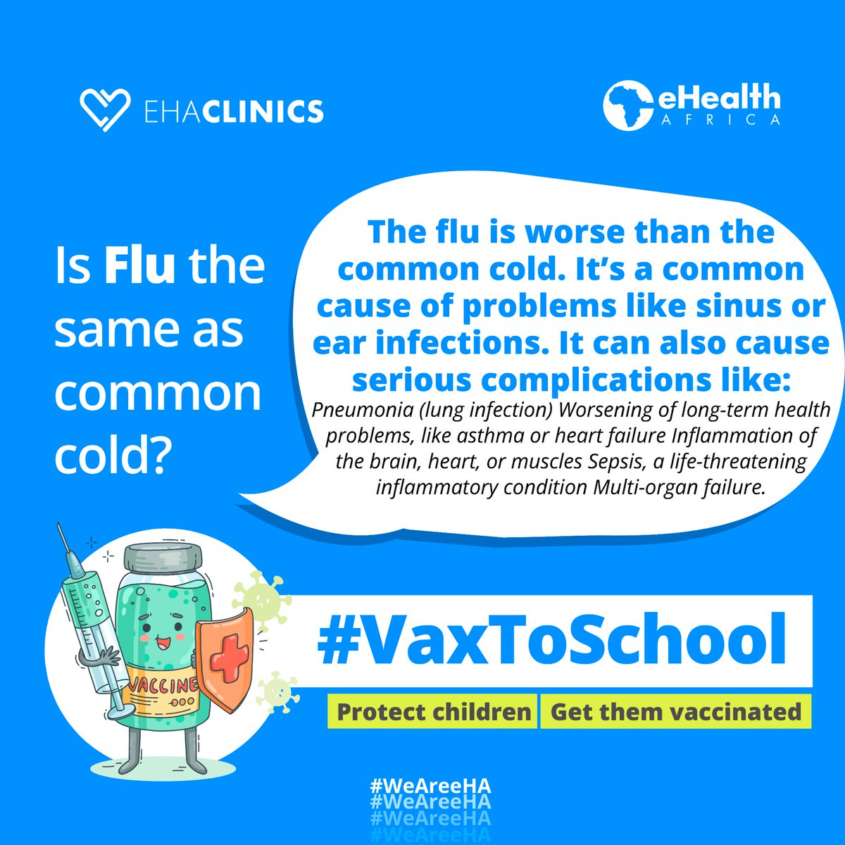 eHealth_africa's tweet photo. Is an annual flu vaccine necessary?"

Yes! Flu viruses evolve rapidly. 

Find out more below.

Got questions? Drop them below! 💉🤔 #VaxToSchool #FluVaccine #influenza #Backt https://t.co/POnDvZCSm6