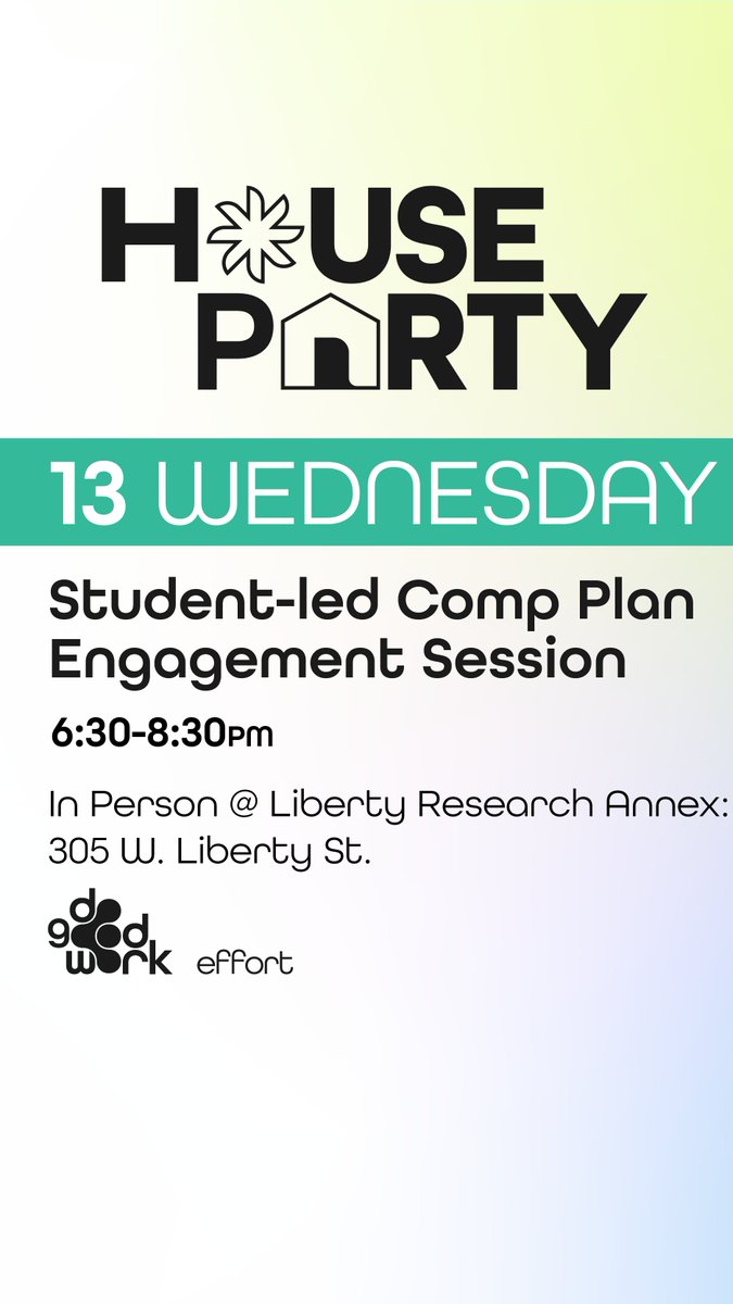dogoodworkorg's tweet image. TODAY #HousePartyA2
12-1:30pm EA2 Community Land Trust Lunch &amp;amp; Learn at @studiostudioa2. Grab some food at @yorkannarbor @ricewoodbbq or @baoboysaa before joining!

6:30-8:30pm UM Student Engagement Workshops @taubmancollege. Join @upsataubmancollege for drop-in workshops + FOOD!