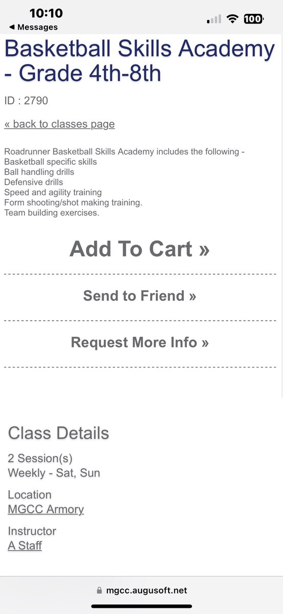 Bring your kids to the basketball skills academy. Only fun, good vibes and another day to get better🙏🏽🤝🏾

*Click the link for more info*

mgcc.augusoft.net/index.cfm?meth…
