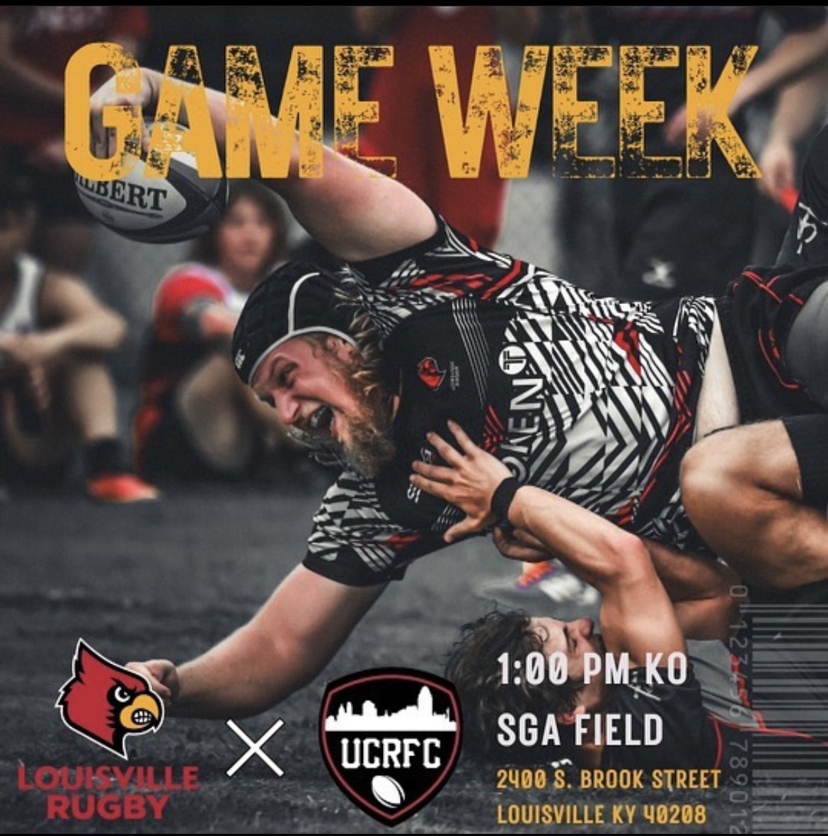 Get out this Saturday to watch the #1
Cardinals take on conference rivals University of Cincinnati!
Location: SGA Parkway Field •
Kickoff: A-Side 1:00pm
B-side 2:45pm 
#RuntheMAC #GoCards