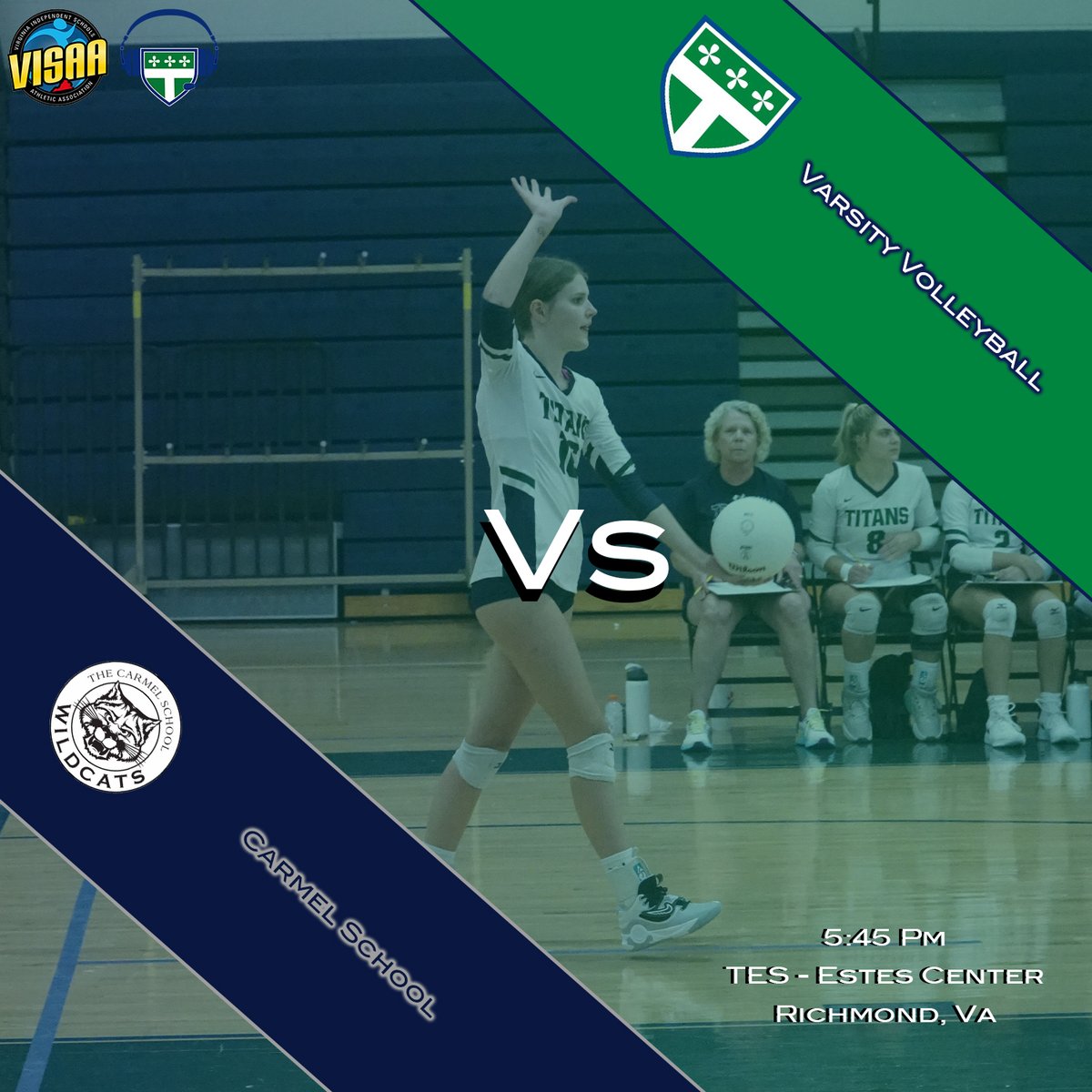 Volleyball looks to keep it up this season! They take on a 7-0 Carmel school in an inter-divisional match. Be sure to pack the Estes Center! Broadcast and follow @TESPNathletics youtube.com/@TESPNathletic… Let's Go Titans!