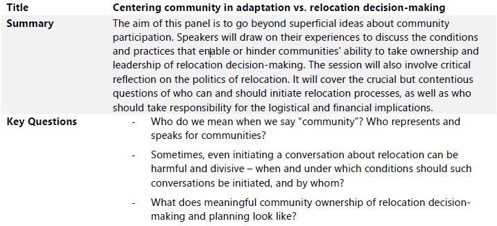keesvdgeest's tweet photo. At the upcoming session of the #ClimateAcademy (17:30 cet), Robin Bronen, Alex Arnall and Sostina Takure will dive deep into what #community consultation, #participation, #leadership and ownership really mean in #PlannedRelocation processes. 

Be prepared for critical views 🔎 https://t.co/CZcgqiXa9N
