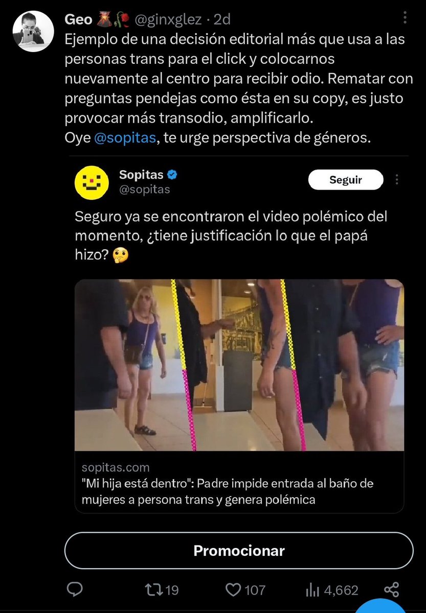ginxglez's tweet image. No puedo dejar de vincular el acto de transodio en el baño de la Cineteca y esto, una nota sensacionalista y un copy que abrió la puerta al odio en redes. Y tarááán, saltó a la pinche realidad. De esto hablamos cuando decimos que los medios tienen una responsabilidad social.