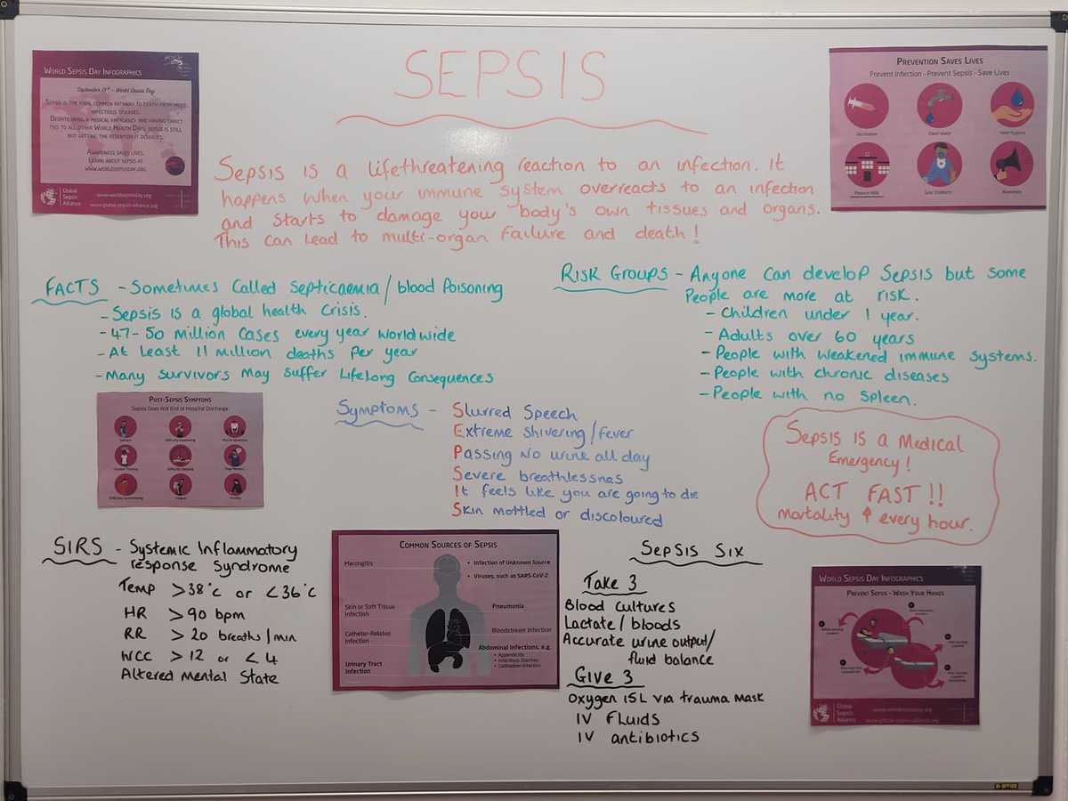 Another great teaching board this time from our stroke rehab ANP Kirsty #WorldSepsisDay @team_resus