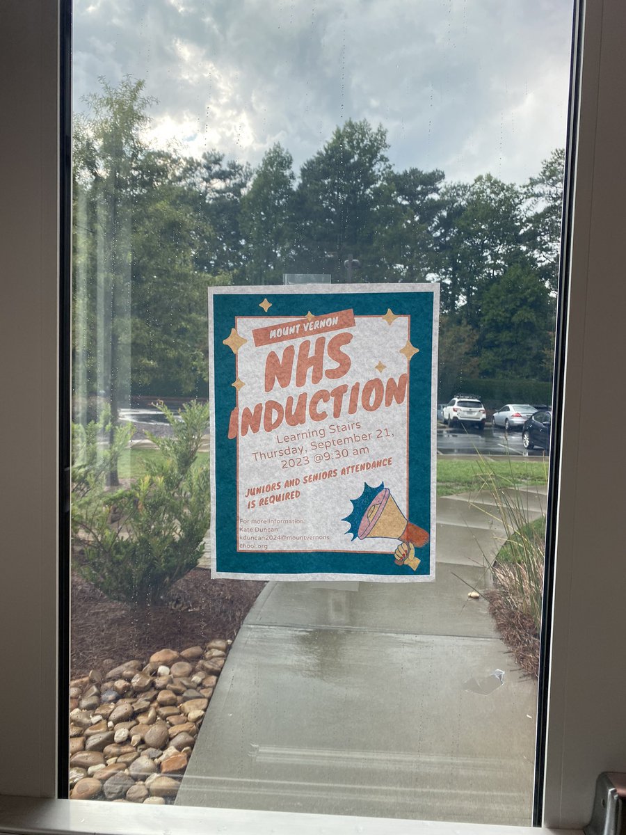 mfishermvus's tweet photo. MV NHS is starting their 23-24 year with an Induction Ceremony Sept 21. Congratulations to the new inductees! Awesome poster NHS Officer @laurendove2024 @TheMVSchool #NHS23 https://t.co/PGf9af0gUt