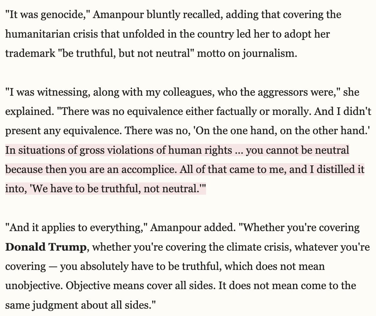 Christiane Amanpour knows the score. And it's not 50-50. At a celebration of her 40 years in the business, <a href="/oliverdarcy/">Oliver Darcy</a> asked her what assignment has left the biggest imprint. Read her reply.