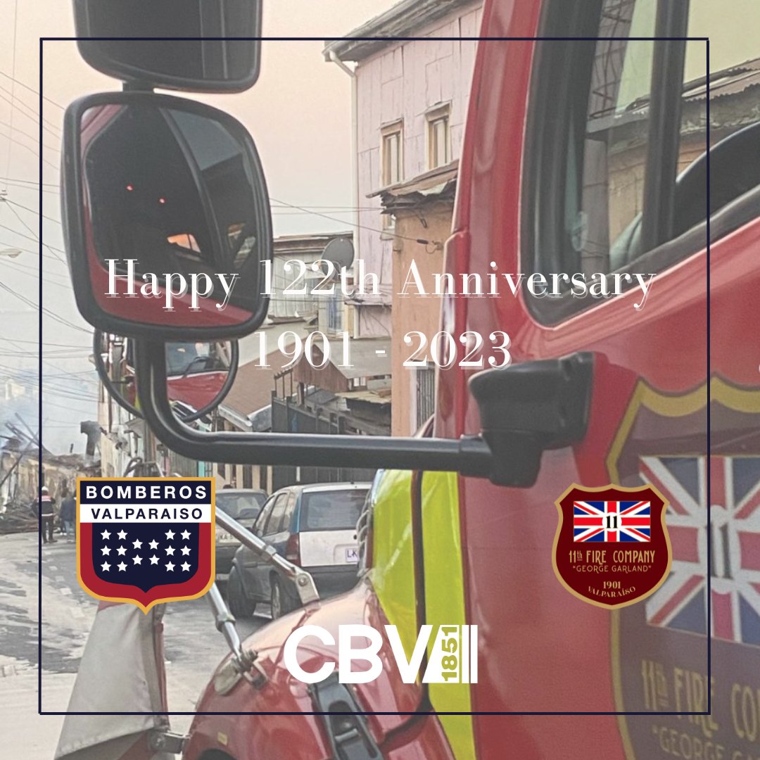 Anniversary | Hoy saludamos afectuosamente en su 122° aniversario de su fundación a la Undécima Compañía de Bomberos de Valparaíso "George Garland" <a href="/11thfireco/">11th Fire Company 🇬🇧</a> y hacemos extensivo este saludos a todos sus voluntarios. Congratulations!

#CBV1851 #CBVcomunicaciones #UtrinqueParatus