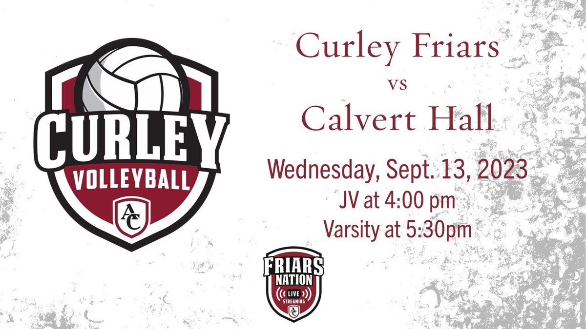 The Friars Nation Fall Season officially kicks off today at 4:00pm!!  Tune in to watch both our JV and Varsity Volleyball teams take on the Cardinals of Calvert Hall at buff.ly/44Onz3m  GO FRIARS!!!