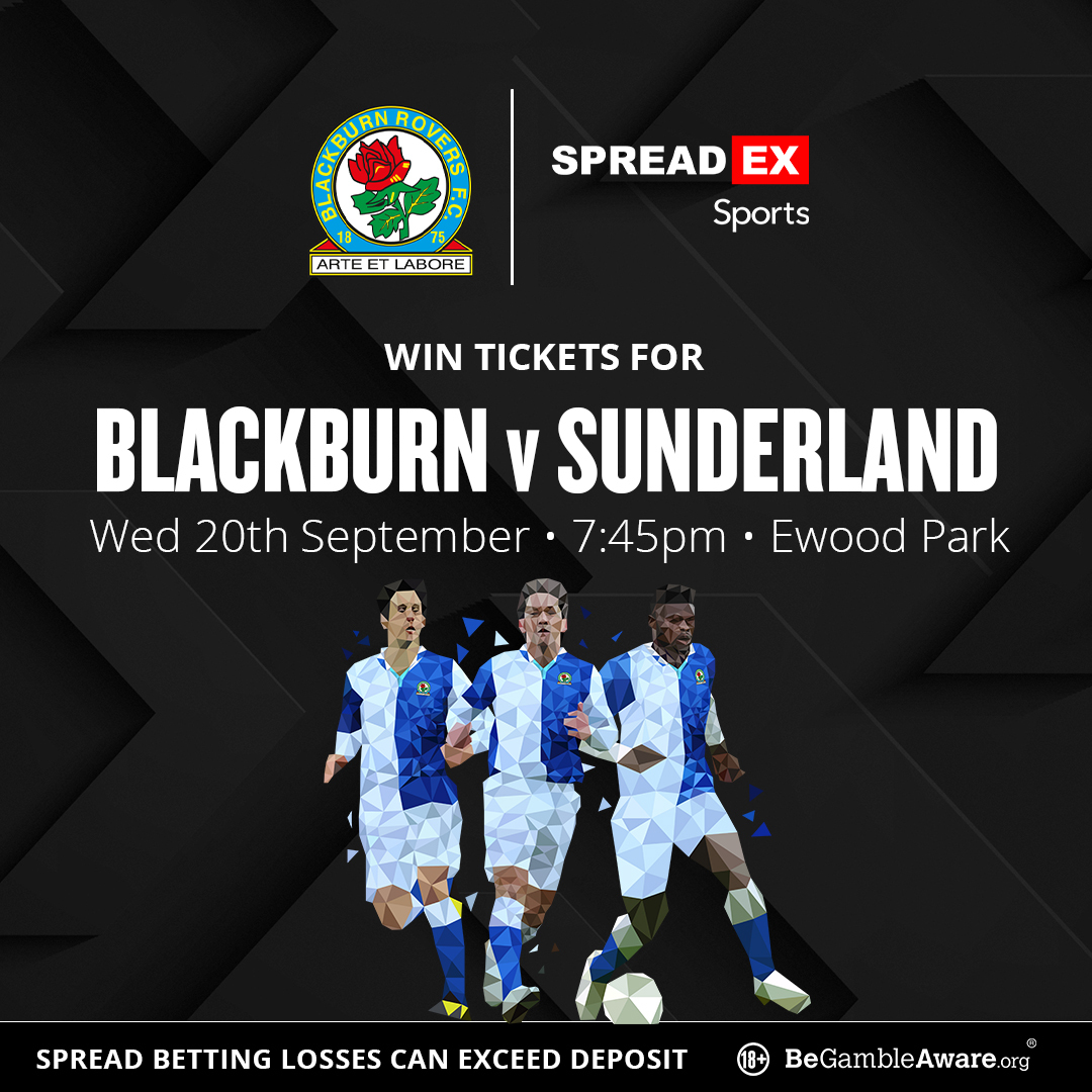 Spreadex Sports (@spreadexsport) on Twitter photo 🚨Competition Time🚨
How do you fancy the chance to win general admission tickets to <a href="/Rovers/">Blackburn Rovers</a> 🆚 <a href="/SunderlandAFC/">Sunderland AFC</a> ?!🎟️
For the chance to win🥇
1⃣ Follow us + Retweet this tweet♻️
2⃣ Enter your details in the entry form below⤵️
spreadex.com/blackburnga
TS&C's Apply🔞 🚨Competition Time🚨
How do you fancy the chance to win general admission tickets to <a href="/Rovers/">Blackburn Rovers</a> 🆚 <a href="/SunderlandAFC/">Sunderland AFC</a> ?!🎟️
For the chance to win🥇
1⃣ Follow us + Retweet this tweet♻️
2⃣ Enter your details in the entry form below⤵️
spreadex.com/blackburnga
TS&C's Apply🔞