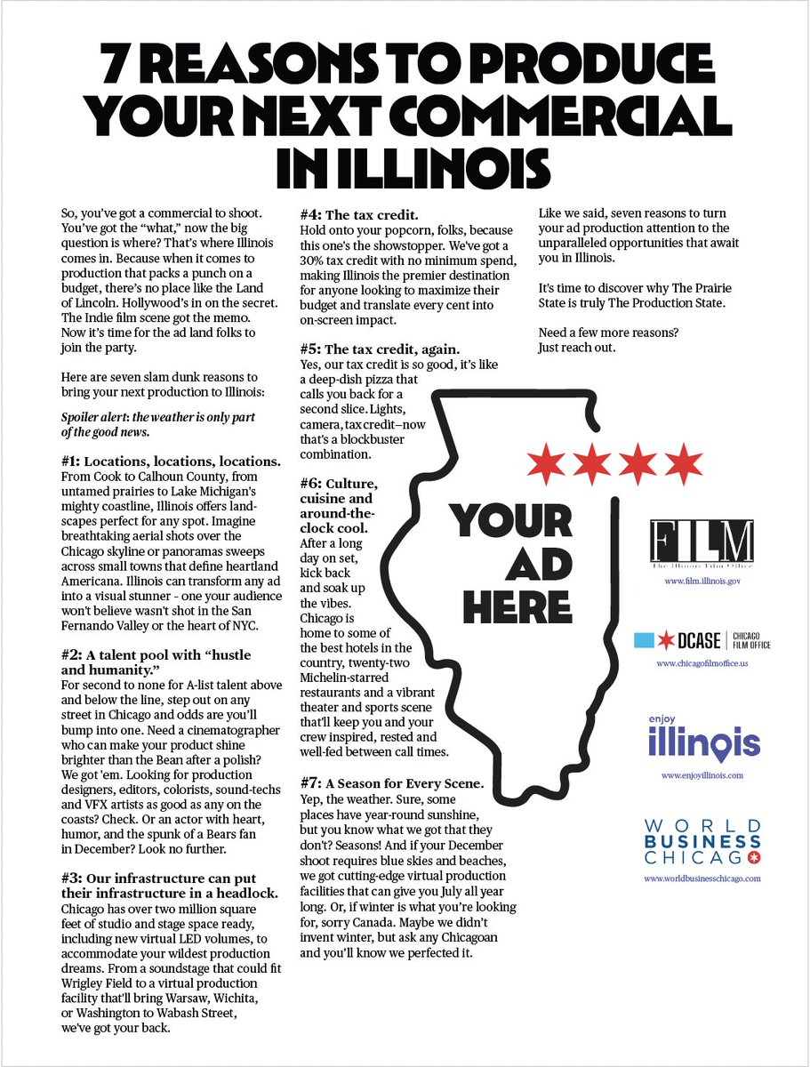 Let’s make Illinois Film Production the worst kept secret in the business.