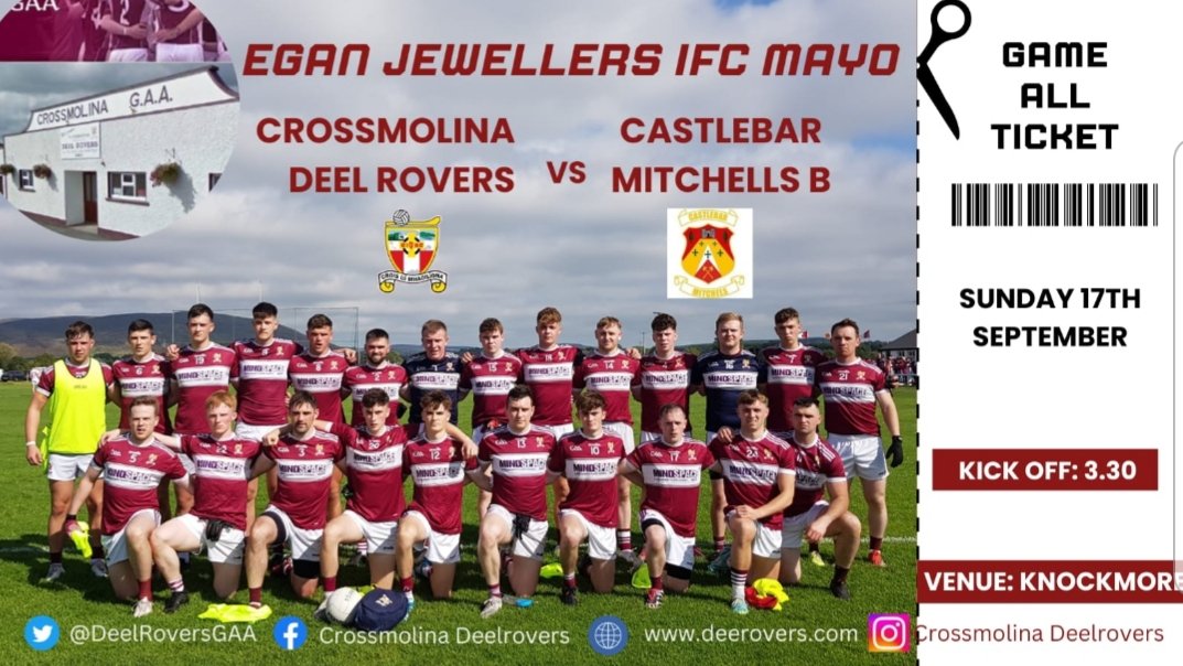 CrossmolinaGAA (@deelroversgaa) on Twitter photo 4️⃣ Days to go❗❗
If you cannot make it to <a href="/Gaa_Knockmore/">KnockmoreGAA</a> this Sunday for the <a href="/DeelRoversGAA/">CrossmolinaGAA</a> Round 3 game with <a href="/MitchelsGaa/">Castlebar Mitchels GAA</a> B, <a href="/MD_McAndrew/">Michael D. McAndrew</a> will have Live commentary on <a href="/radiomidwest/">Mid West Radio</a> which will make you feel like you are pitchside. 📻 ⚽️
#round3 #fixtures #gaa #mayogaa #club 4️⃣ Days to go❗❗
If you cannot make it to <a href="/Gaa_Knockmore/">KnockmoreGAA</a> this Sunday for the <a href="/DeelRoversGAA/">CrossmolinaGAA</a> Round 3 game with <a href="/MitchelsGaa/">Castlebar Mitchels GAA</a> B, <a href="/MD_McAndrew/">Michael D. McAndrew</a> will have Live commentary on <a href="/radiomidwest/">Mid West Radio</a> which will make you feel like you are pitchside. 📻 ⚽️
#round3 #fixtures #gaa #mayogaa #club