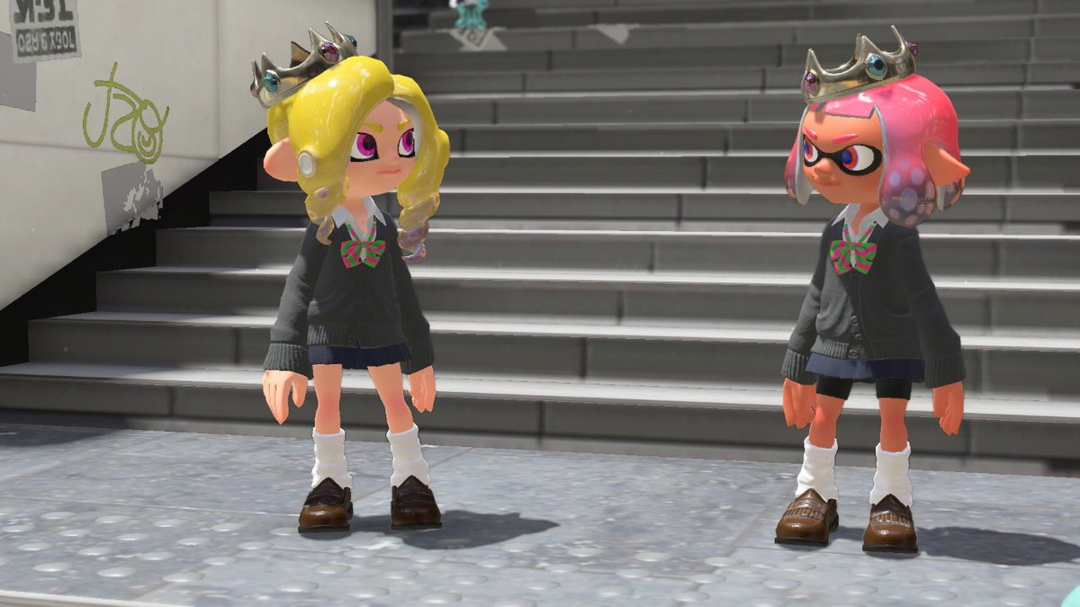 Imsuki_P's tweet photo. kogal gyaru inspired outfits !!!!!! #Splatoon3 #NintendoSwitch https://t.co/3qxdEkLe04