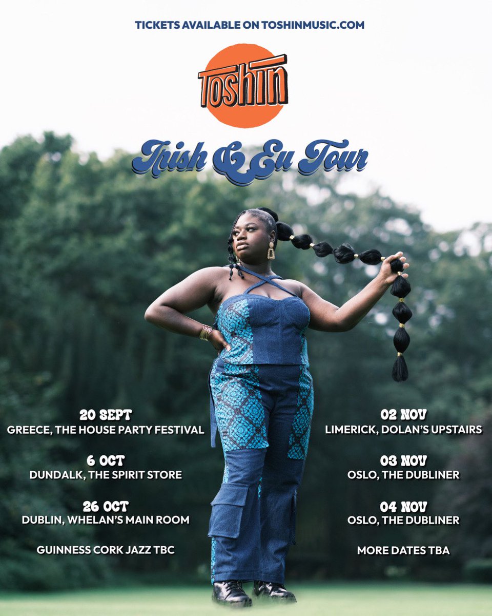 Tickets for my Irish and EU Tour are now on saleee!! Grab them now at Toshinmusic.com 💃🏾🪩