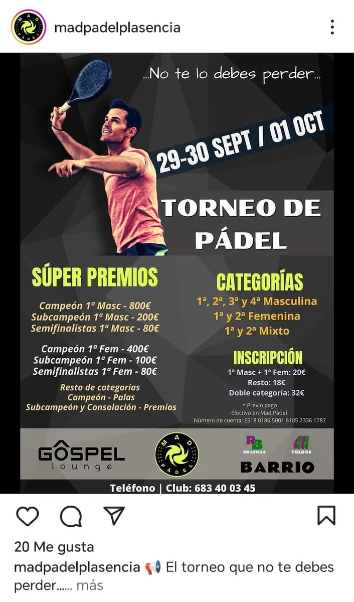 turulatta's tweet photo. @telecincoes En Plasencia (Cáceres) discriminación por género en los premios. Den la noticia por favor https://t.co/sF5qbM83V0