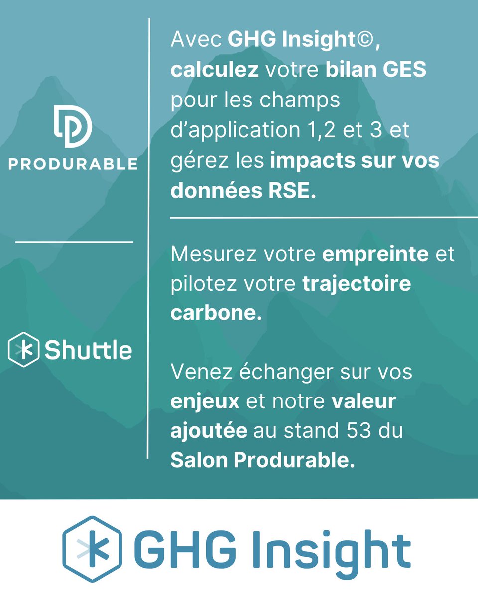 kShuttle_'s tweet photo. GHG Insight : calculez votre bilan #GES pour les champs d'application 1, 2 et 3 et gérez les impacts sur vos données #RSE.

La robustesse de la #finance, la souplesse et la flexibilité de la #RSE au service du pilotage de la performance durable des entreprises

#BilanCarbone https://t.co/CHsFVTXVSN