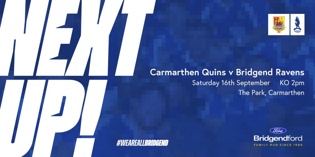 🔜..

🆚 Carmarthen Quins 
📌 Carmarthen Park
📅 Sat 16th September 
⏰ 2pm
🏆 <a href="/IndigoPrem/">The Indigo Prem</a> 

🔵⚪