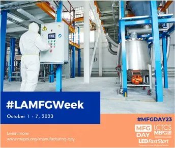Louisiana is home to 4,645 manufacturers, employing 134,541 workers with leading companies like DOW Chemical, Oceaneering Intl., Stuller, and BASF Corp. #MFGDay23 #LAMFGWeek
