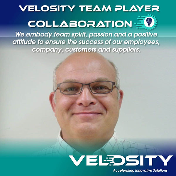 Team Player of the Month! Wayne was nominated this August for demonstrating the core value of Collaboration. velosity.com/team-player-of… #employeeengagement