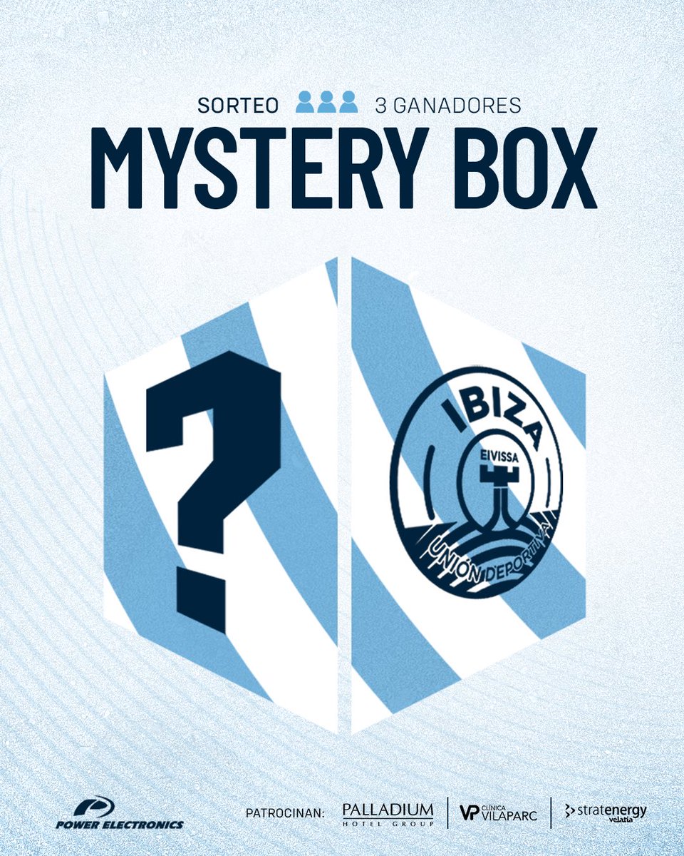 📦❓ 𝗦𝗢𝗥𝗧𝗘𝗢 𝗠𝗬𝗦𝗧𝗘𝗥𝗬 𝗕𝗢𝗫 𝗨𝗗 𝗜𝗕𝗜𝗭𝗔

Para participar:

👤 Seguir a <a href="/ibizaud/">UD Ibiza 🩵</a>
🩵 Dar MG
🔁 Dar RT
💬 Mencionar a dos amigos

#VamosIbiza 🩵 #SOYDELIBIZA