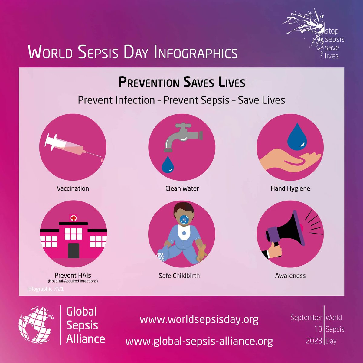 COMOmeningitis's tweet photo. Sepsis is not only a medical emergency but also a global health crisis, affecting between 47 and 50 million people a year - today is #WorldSepsisDay. 

Awareness saves lives - please retweet one of the images below. #stopsepsis https://t.co/MCah9VwRxR