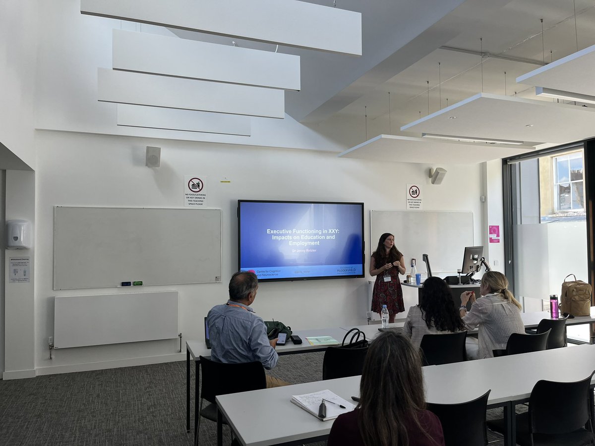 stcoop11's tweet photo. @jenny_retzler from @CCN_Hudd discusses the executive functioning difficulties experienced by those born with the XXY chromosomal variation (Klinefelter’s Syndrome), and the impact on education and employment. Such interesting research! #CogDev2023 https://t.co/KYLM2lg8uy