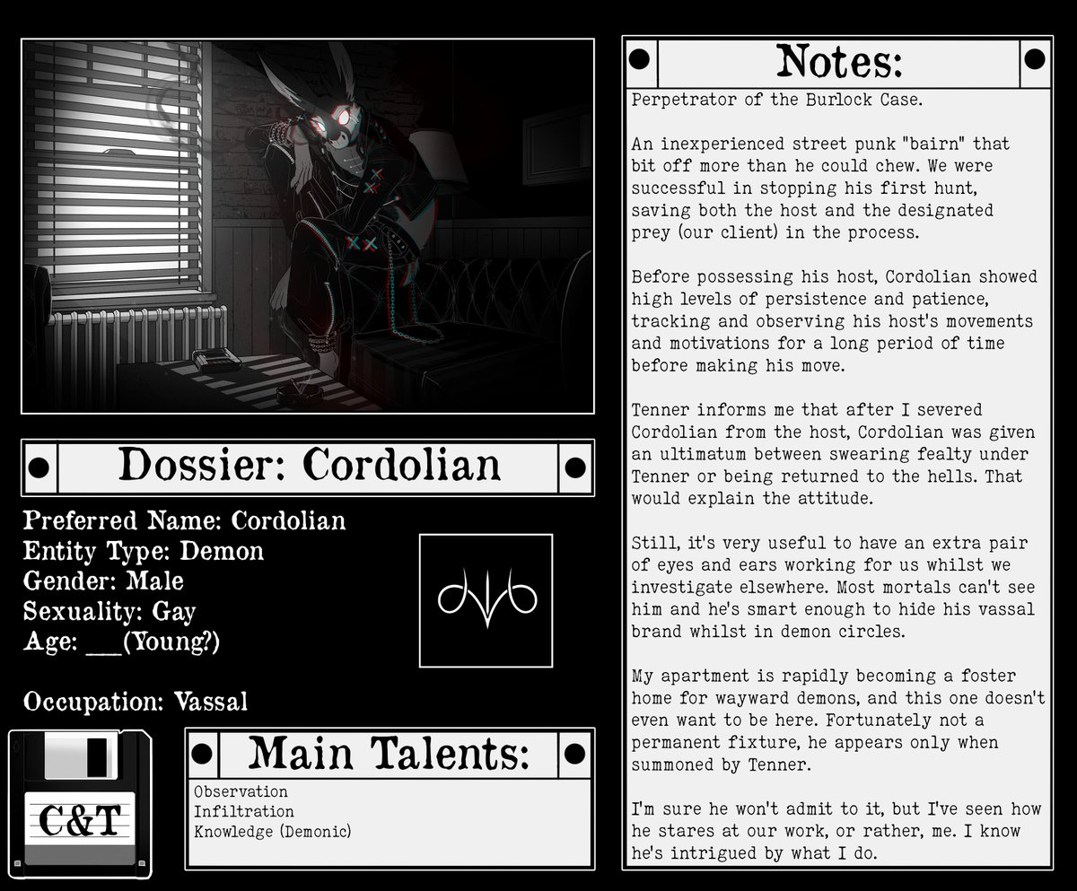 CandTComic's tweet photo. Contact Dossier: Cordolian

As a result of audience participation in Case 1, Cordolian can be brought in to aid the investigation. https://t.co/ckXvssrll9