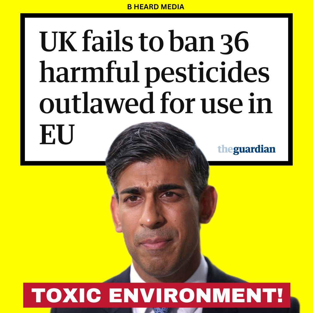 bheardmedia's tweet photo. The #TorySewageParty
has failed to ban 36 pesticides that are not allowed for use in the EU, as campaigners say it is becoming the “toxic poster child of Europe”.
#SewageScandal
#ToxicBritain 🇬🇧⚠️
#EnoughIsEnough
#GeneralElectionN0W
#ToriesOut433 #PMQs
https://t.co/UPHyVXV7KI https://t.co/yJFzCw3ZZQ