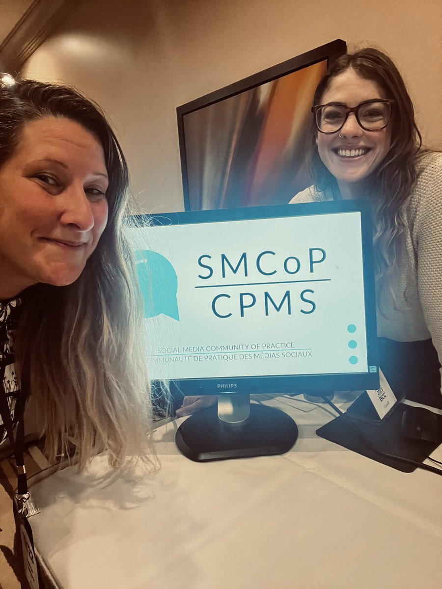 SMCoP_CPMS's tweet photo. Hey #GCComms &amp; welcome to our new crib! 📱 We are Valérie and Allie, your new co-chairs of SMCoP. Looking forward to growing and learning with you and providing valuable resources to address our social media challenges. https://t.co/J4JTIA0Tj1
